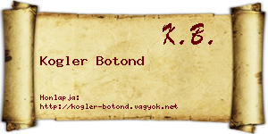 Kogler Botond névjegykártya