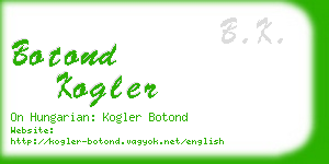 botond kogler business card